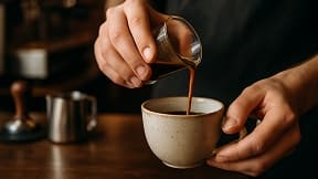 Coffee moment 4: Hand stirring coffee