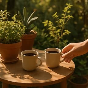 Coffee moment 6: Plants and coffee cups
